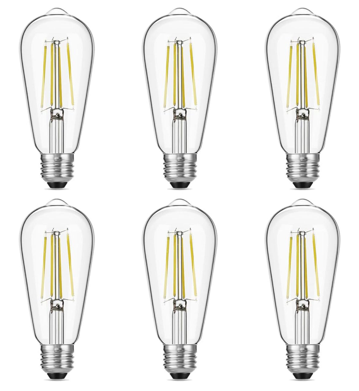 Gozelux Vintage LED Edison Bulbs, 6W, Equivalent 60W, High Brightness Daylight 5