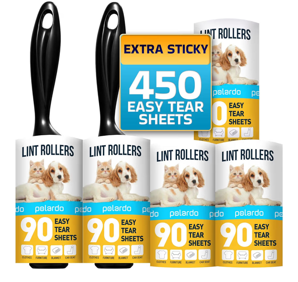 Lint Rollers for Pet Hair, Sticky, Remover for Couch, Clothes Furniture and Carp
