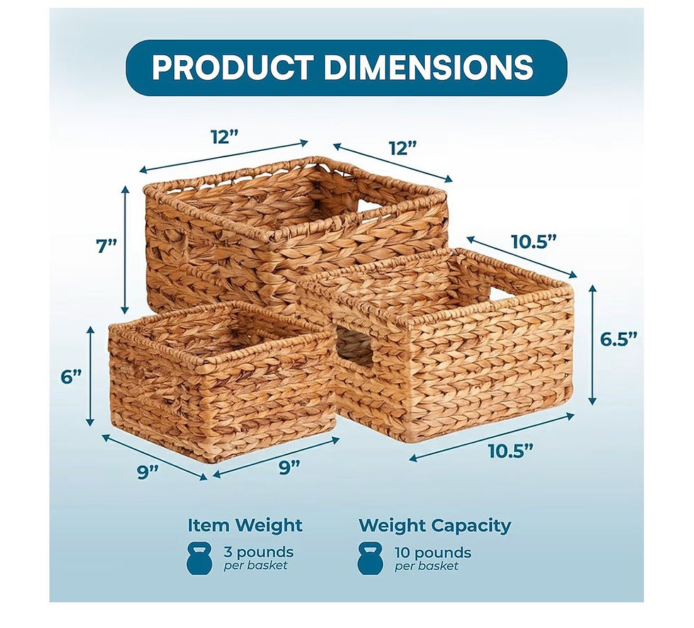 Thumbnail: Honey-Can-Do Banana Leaf Storage Baskets –Water Hyacinth Woven Basket, Decorativ