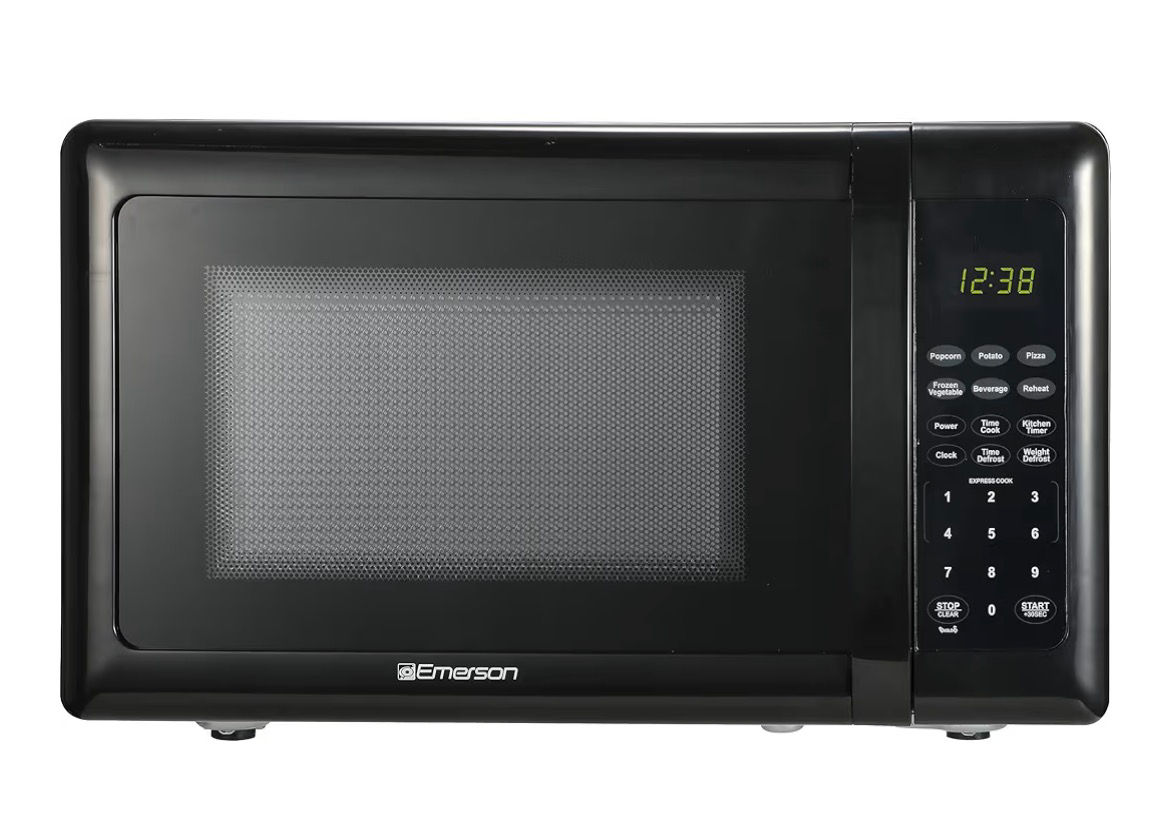 Emerson MW7302B Compact Countertop Microwave Oven with Touch Control, LED Displa