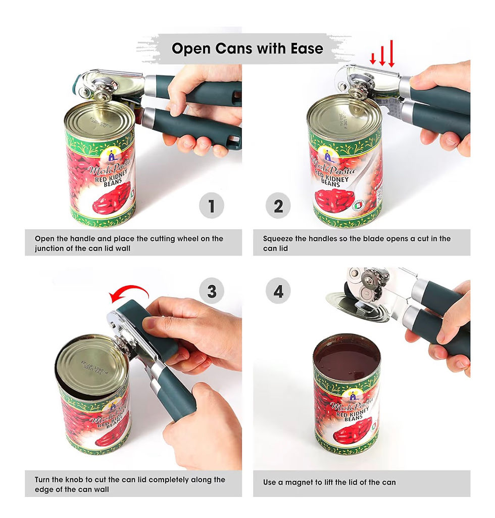 Thumbnail: Beneno Heavy Duty Hand Can Opener Manual with Magnet, Durable Sharp Carbon Steel