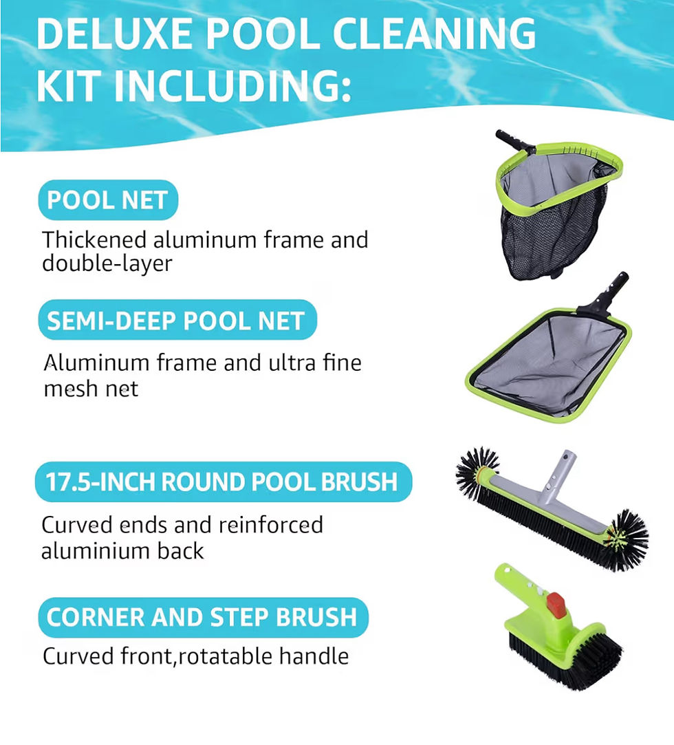 Thumbnail: Sepetrel Deluxe Swimming Pool Cleaning Kit Including Professional Leaf Skimmer N