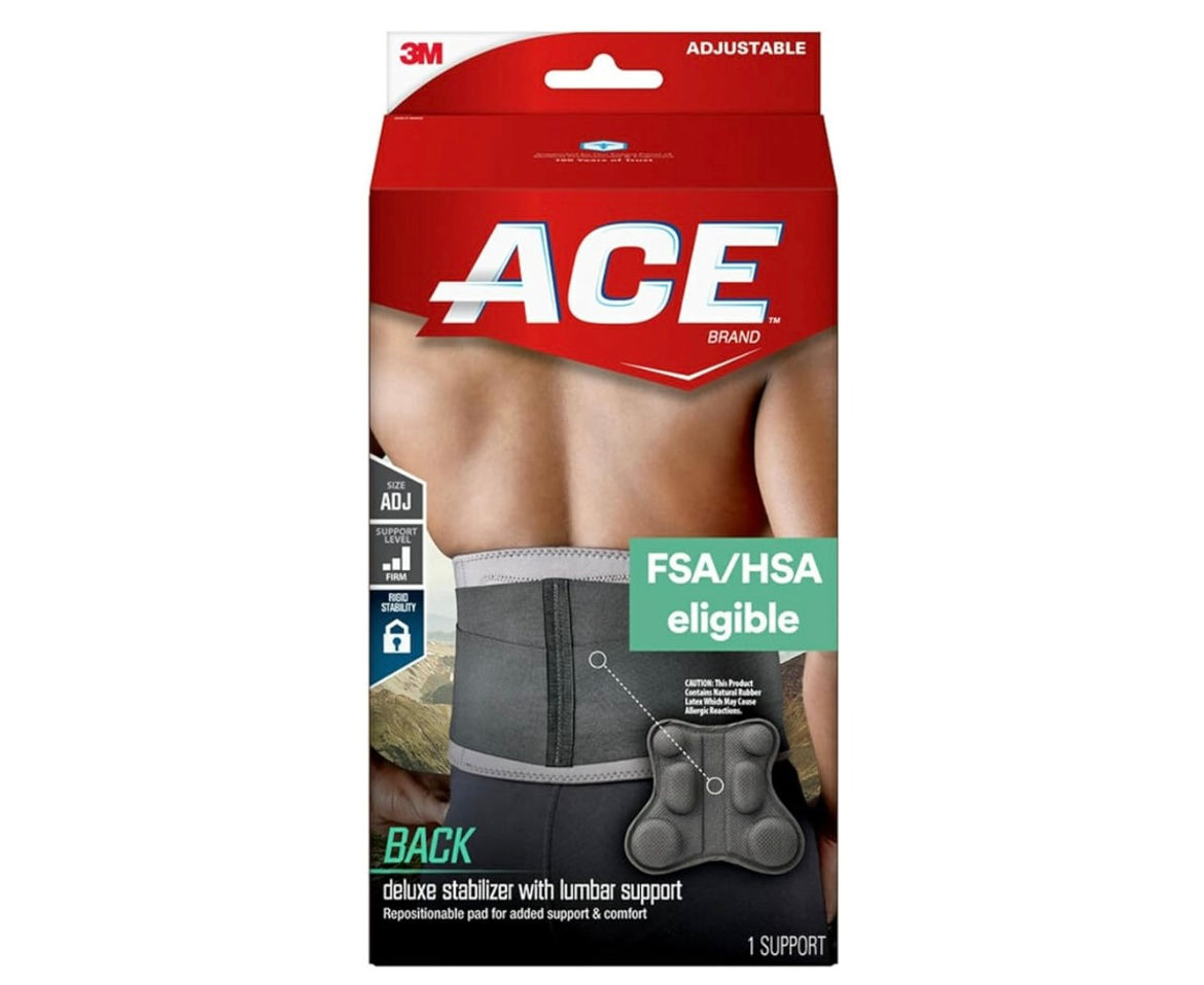 ACE Deluxe Back Stabilizer, with Lumbar Support, Back Brace, Doctor Developed, A