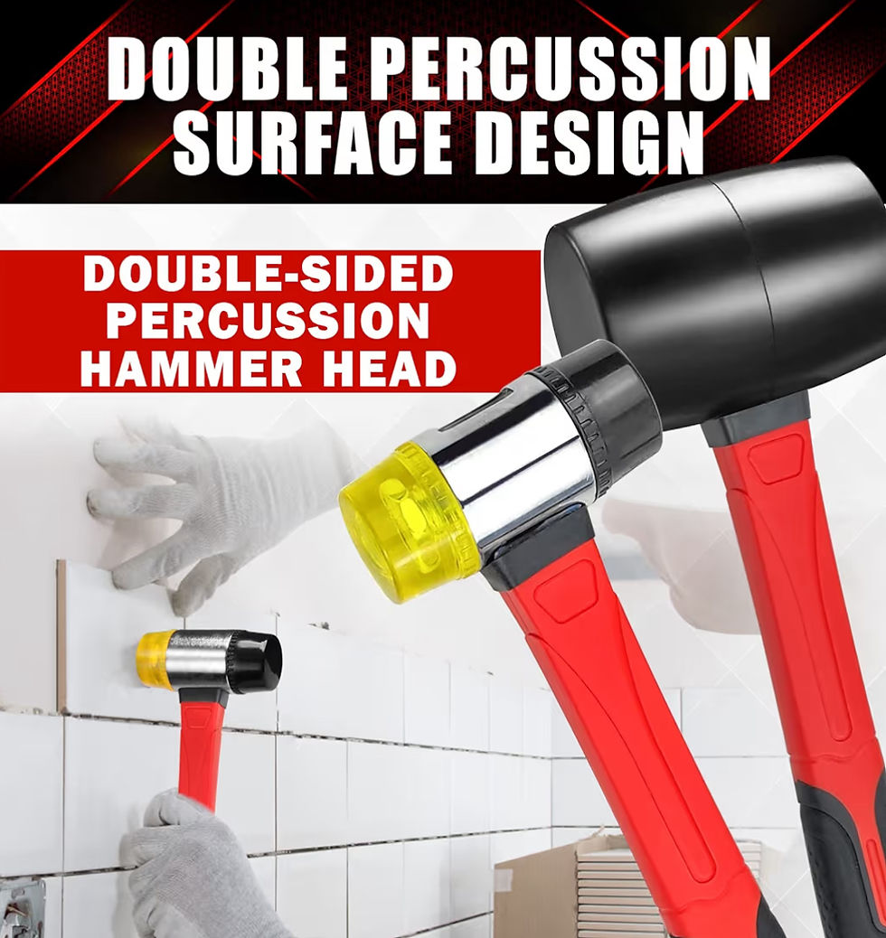 Thumbnail: YIYITOOLS 3 Pcs Hammer Set,16oz Rubber Mallet,16oz Claw Hammer and 40mm Double F