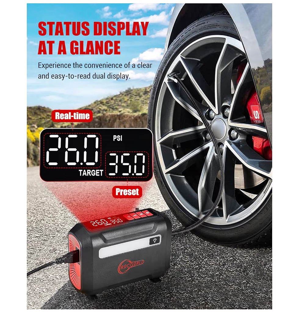 Thumbnail: R8 Tire Inflator Portable Air Compressor, DC 12V Air Compressor Portable with La