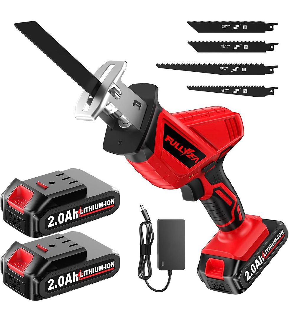 Thumbnail: Reciprocating Saw Cordless, 0-3500SPM Power Reciprocating Saw with 2*2000mAh Bat