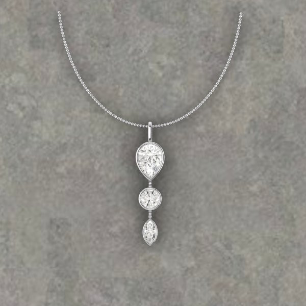 Multi Stone Drop Pendant