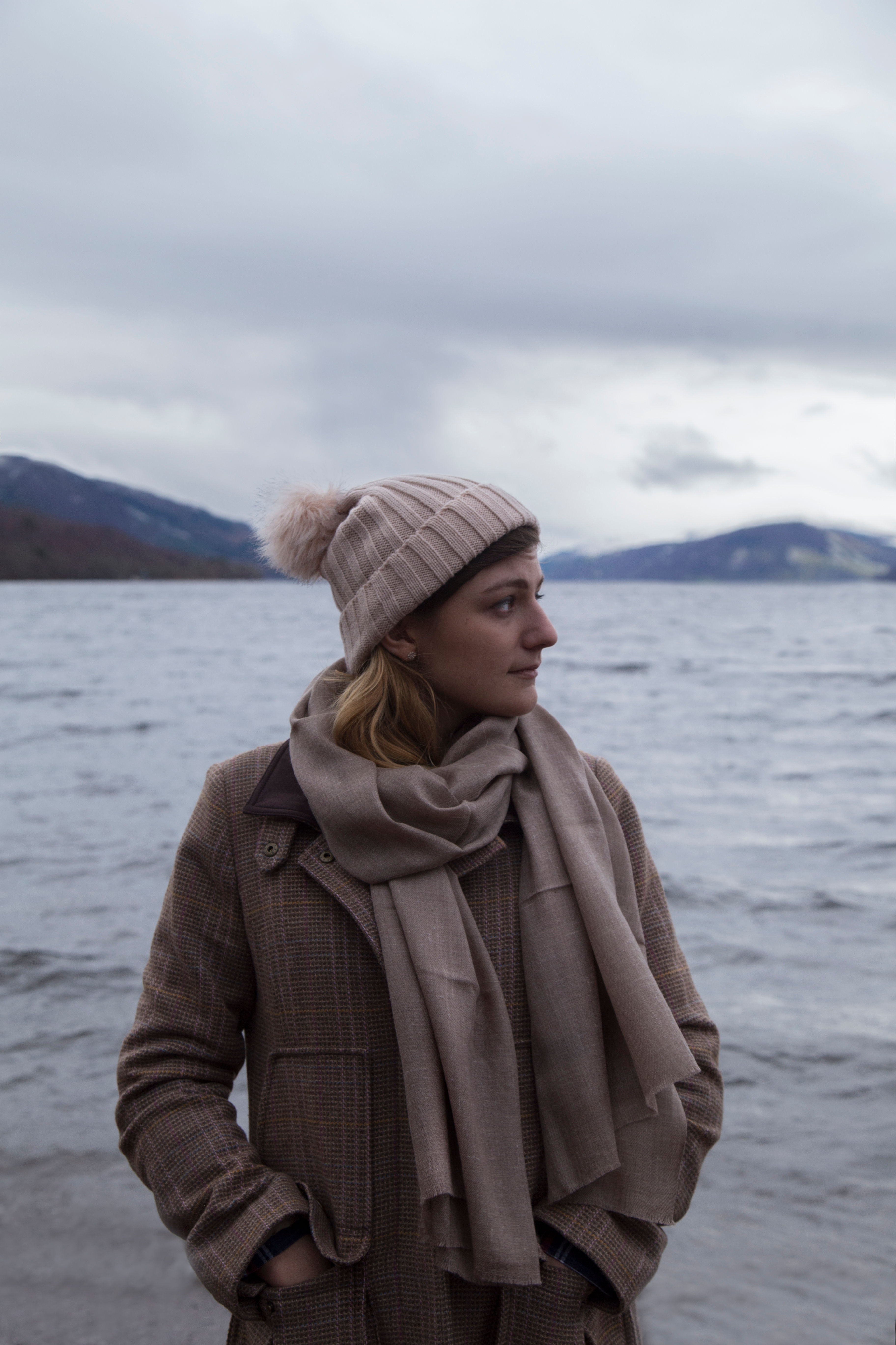 Brown Cashmere Scarf (Natural Colour)
