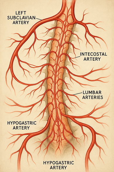 A perfusão da medula espinhal é essencial para prevenir lesão isquêmica medular (SCI - Spinal Cord Ischemia) durante cirurgias e tratamento endovascular da aorta torácica e toracoabdominal. O conceito dos quatro territórios descreve os principais fluxos arteriais que garantem o suprimento sanguíneo adequado da medula espinhal.