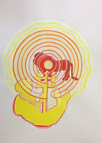 Löwe / Wassermann Labyrinth, 50x70cm, Buntstift Acryl, 2018