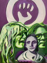 Frauenbewegung mit Marie Juchacz, 40x50 cm, Öl/Leinwand, 2020