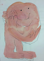 Seelenweisen zusammen, 40x60cm, Aquarell Papier, 2002