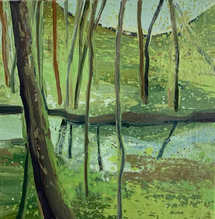 Bärlauchwald, 30x30cm, Öl_Leinwand, 2022