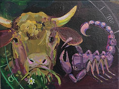 Stier/ Skorpion „ Werte“- 26 x 20 cm Öl/ Leinwand 2019