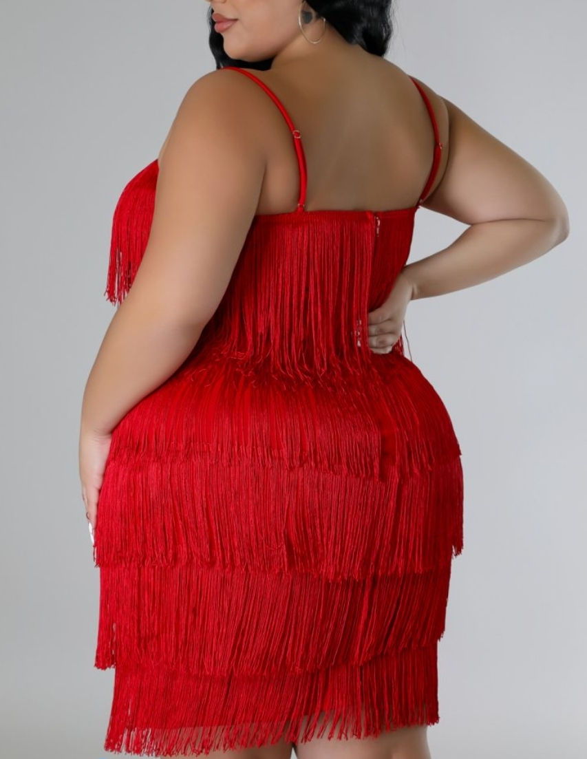 Thumbnail: Fringed Tassel Dress Plus Size