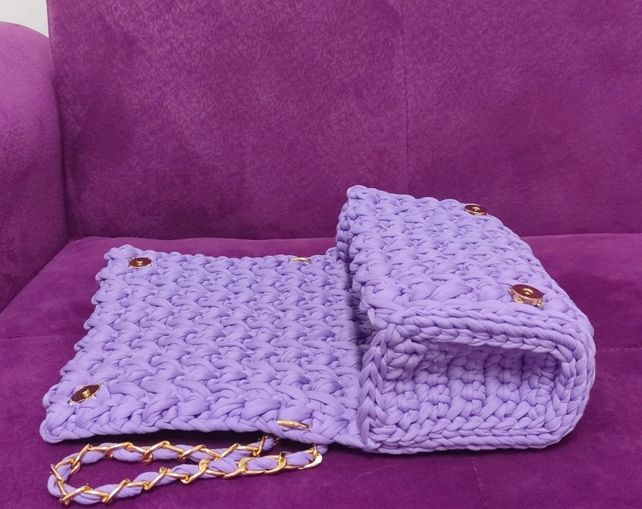 Thumbnail: Lilac Crochet Clutch Bag