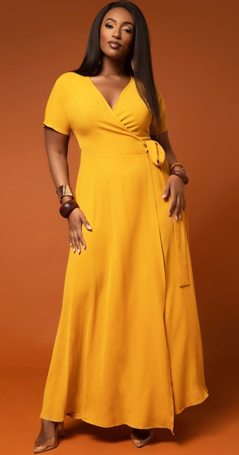 Thumbnail: Honey Luxe Kimono Wrap Maxi Dress