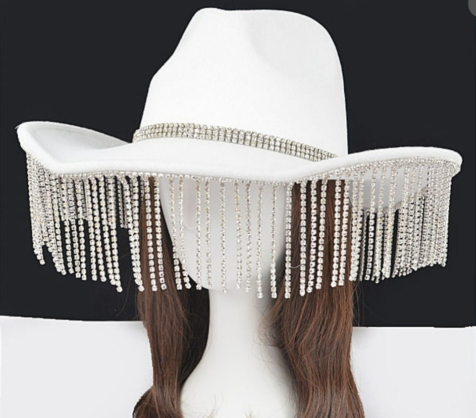 Rhinestone Embellished Fedora Hat