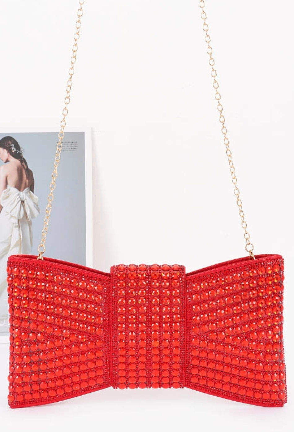 Thumbnail: Bow Shaped Rhinestone Party Clutch