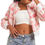 Thumbnail: Fuzzy Floral Patchwork Bomber Cardigan