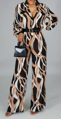 Taking Care of Business Multi-Color Jumpsuit