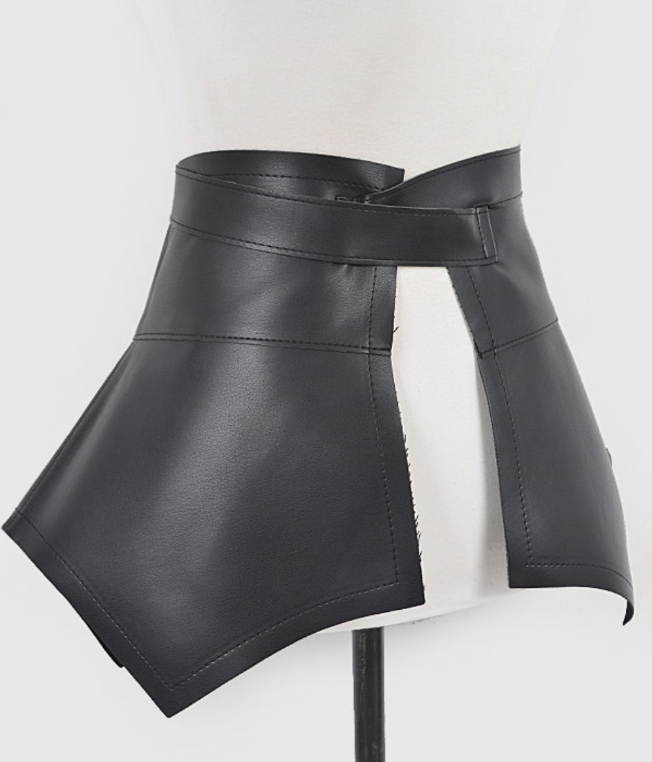 Thumbnail: Faux Leather Plus Size Skirt Belt