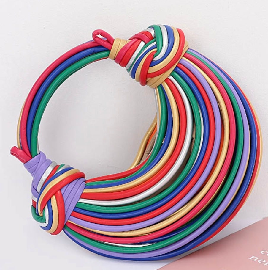 Thumbnail: Faux Leather Rope Hobo Bag