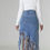 Thumbnail: Asymmetrical Fringed Denim Skirt