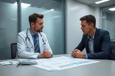 a doctor consulting startup founder about his company.jpg