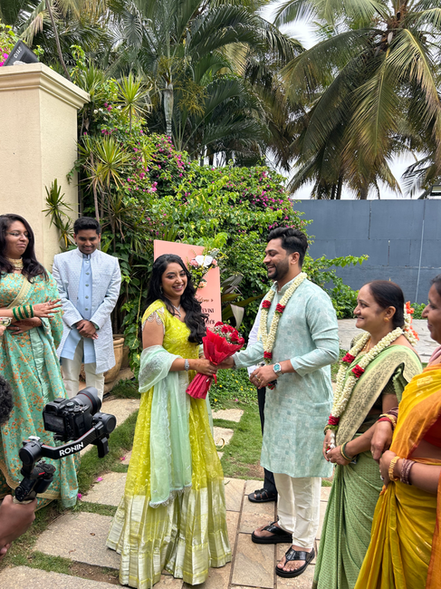 real couple at tamara entrance during engagement