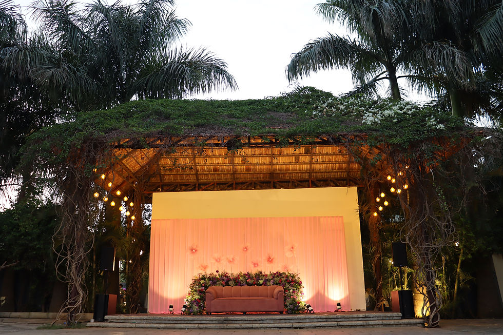 mandapam decor at tamara for an after-dark mehendi event