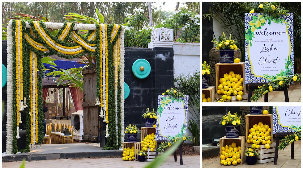 haldi and mehendi entrance and welcome decor