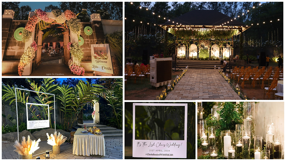 reception and sangeet entrance, photo booth, and walkway decor