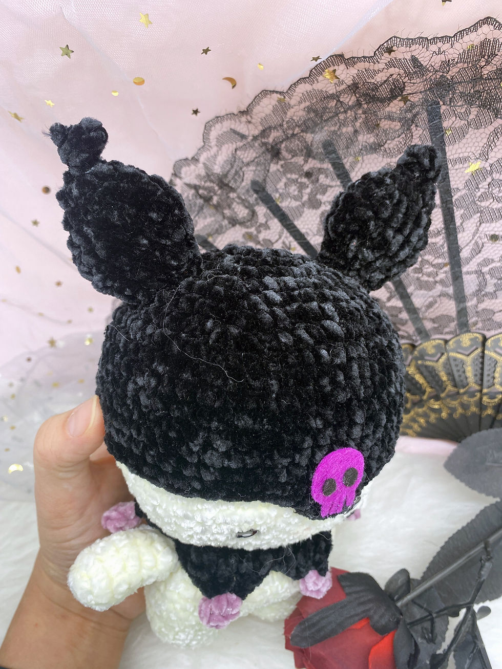 Thumbnail: Cheeky Devil Bunny | Handmade Gothic Rabbit Art Doll (8.5 inch)