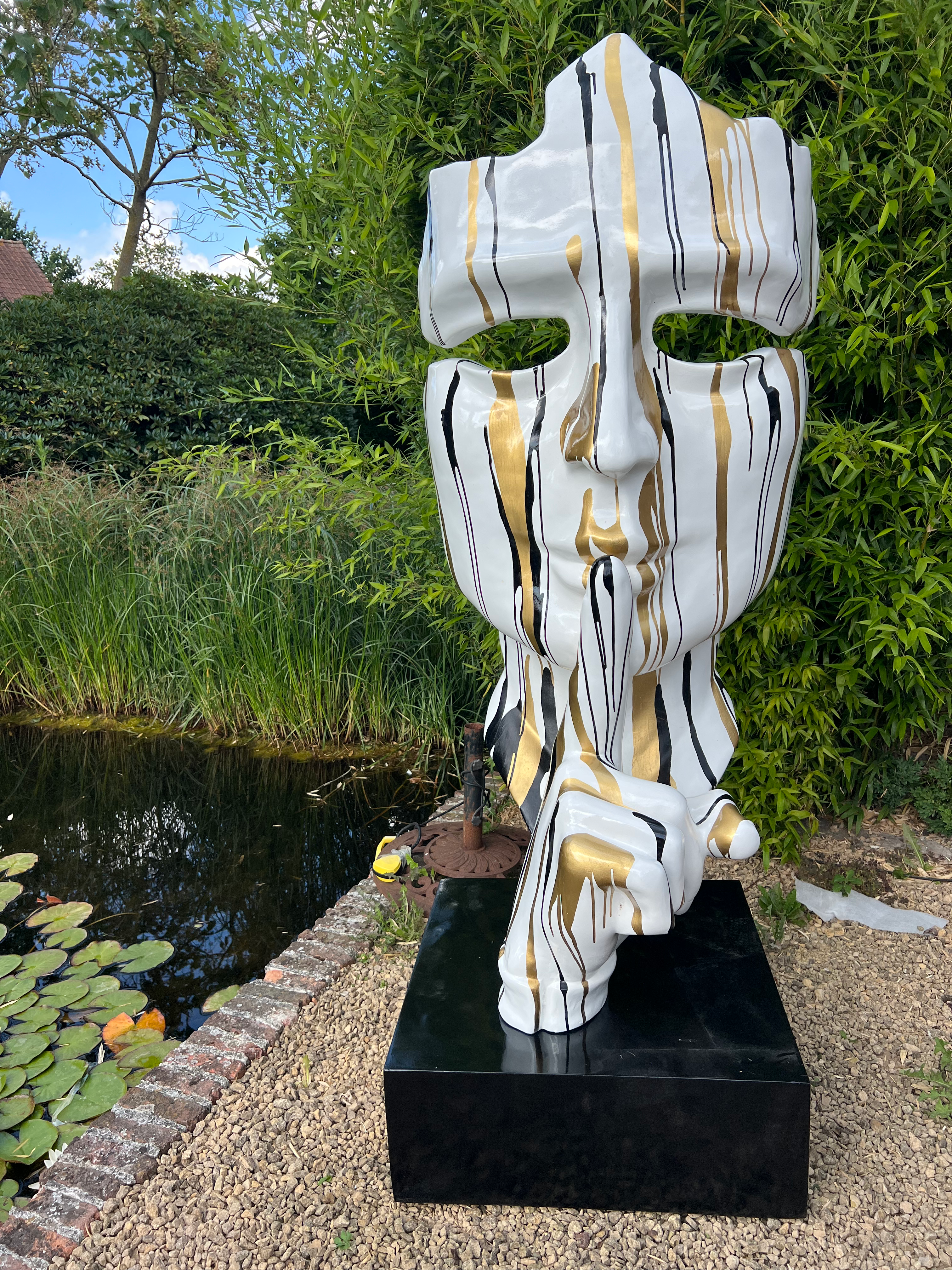 Masker met vinger wit goud druip 200 cm