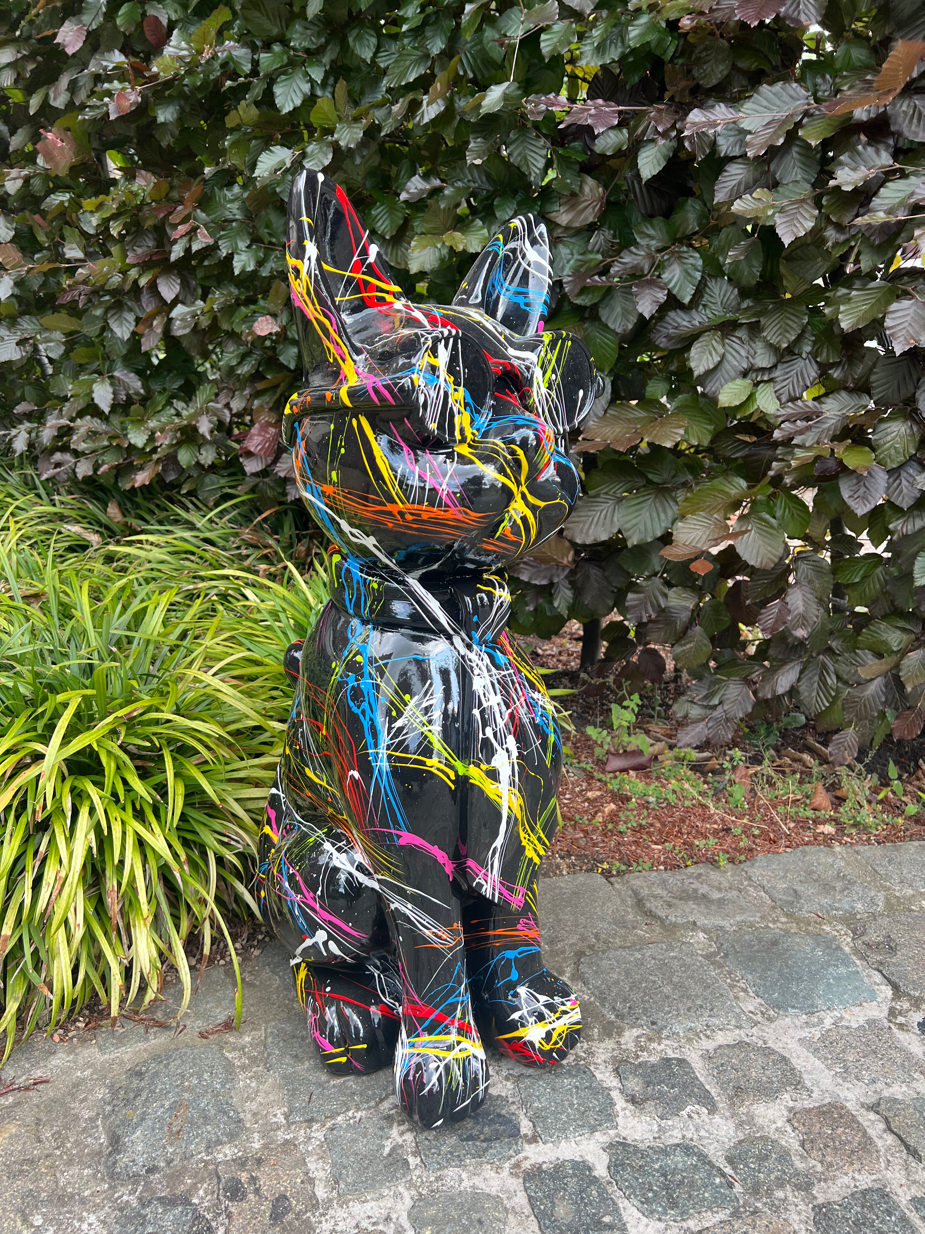 Poes met bril zwart splash 80 cm