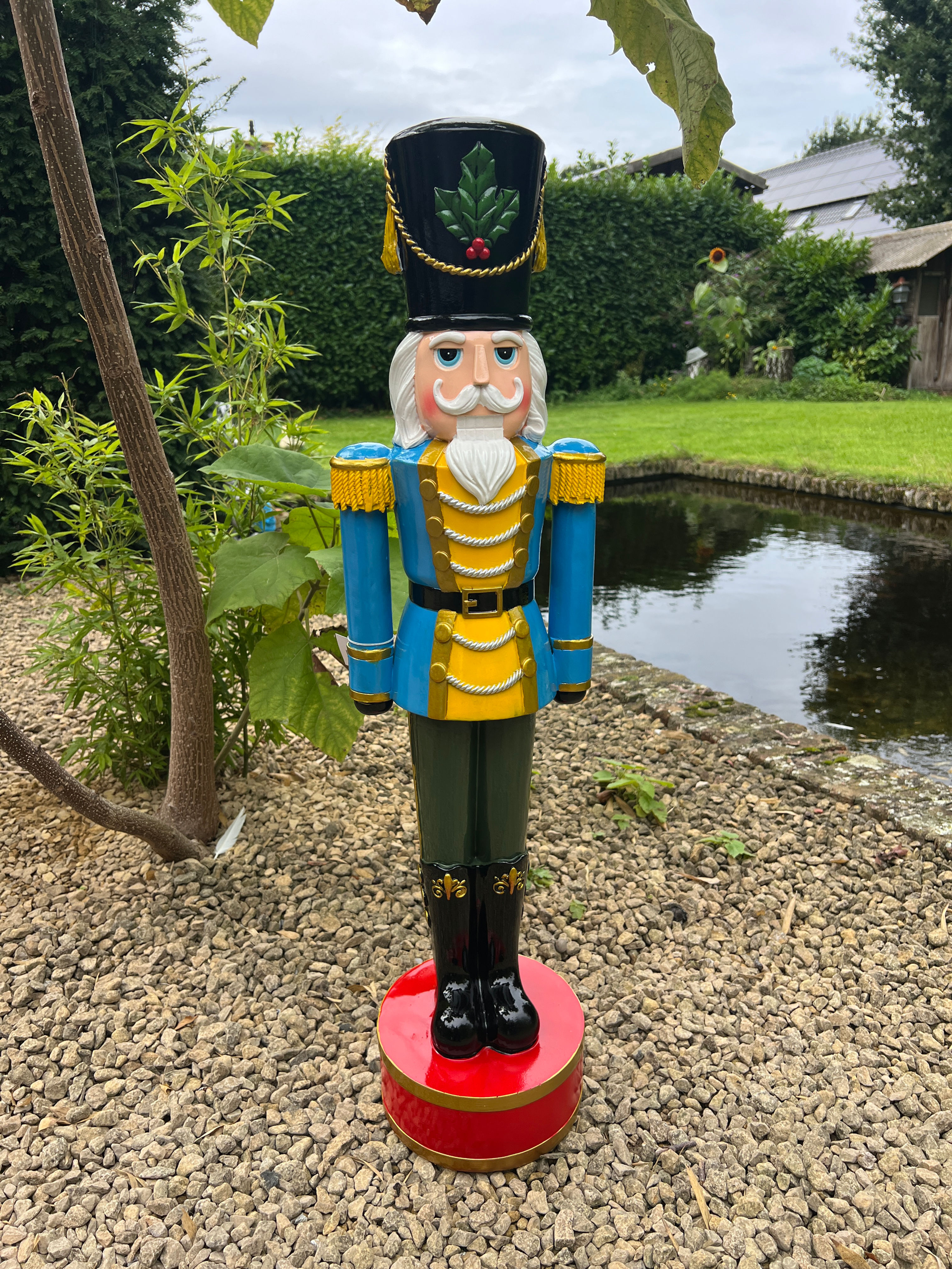 Notenkraker geel blauw 90 cm
