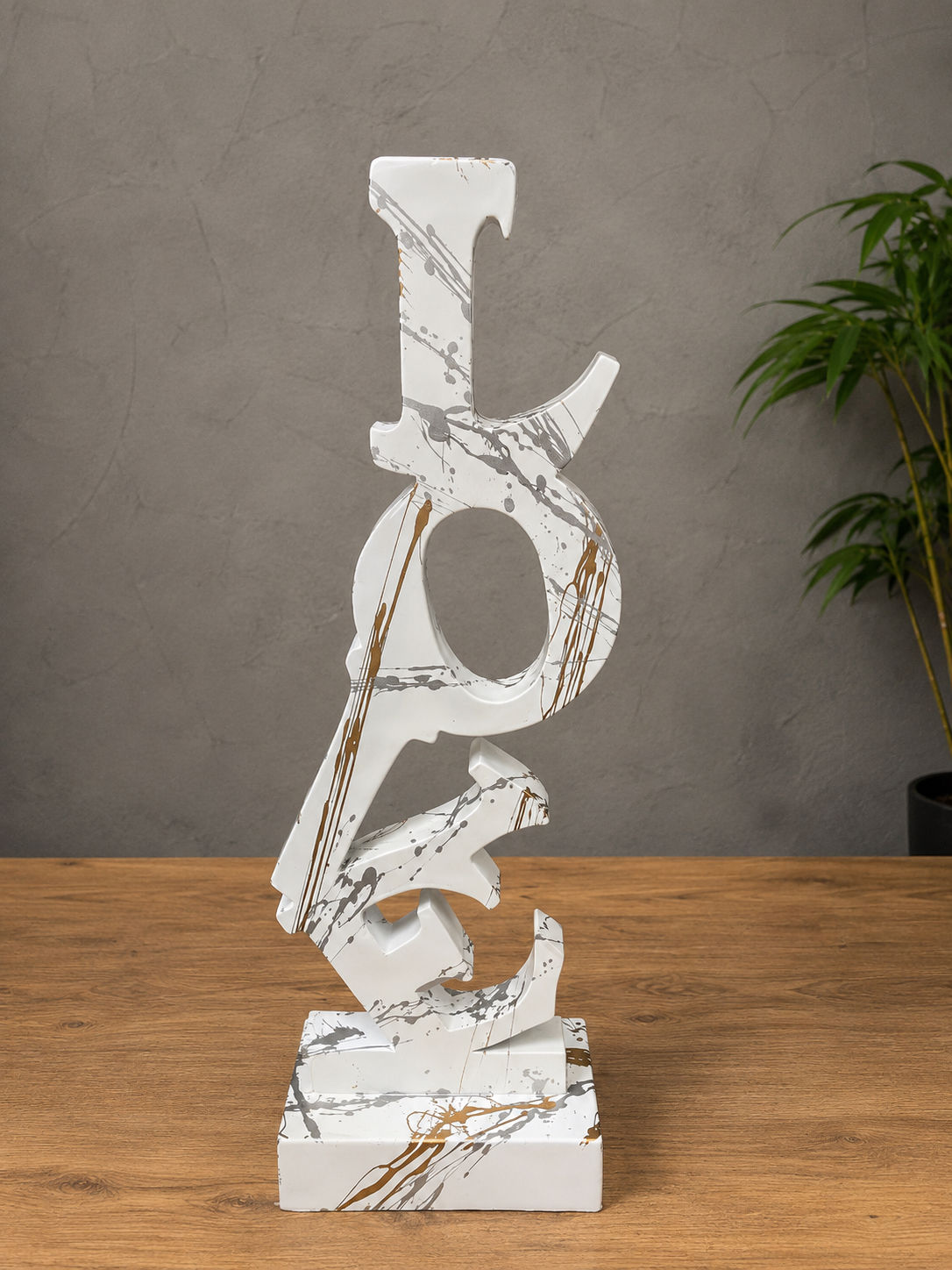 LOVE wit goud & zilver splash 60 cm