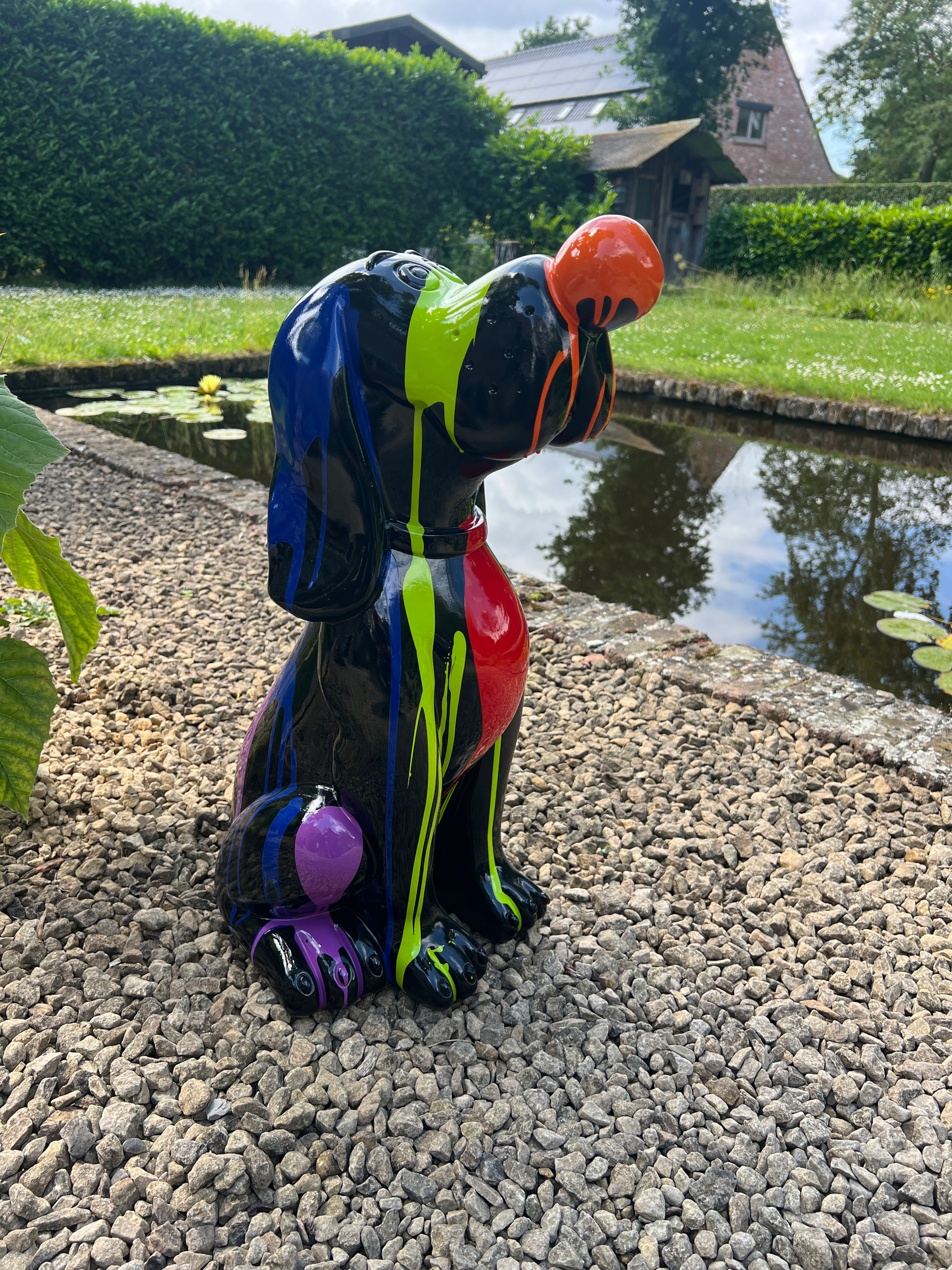 Hond zwart druip 60 cm