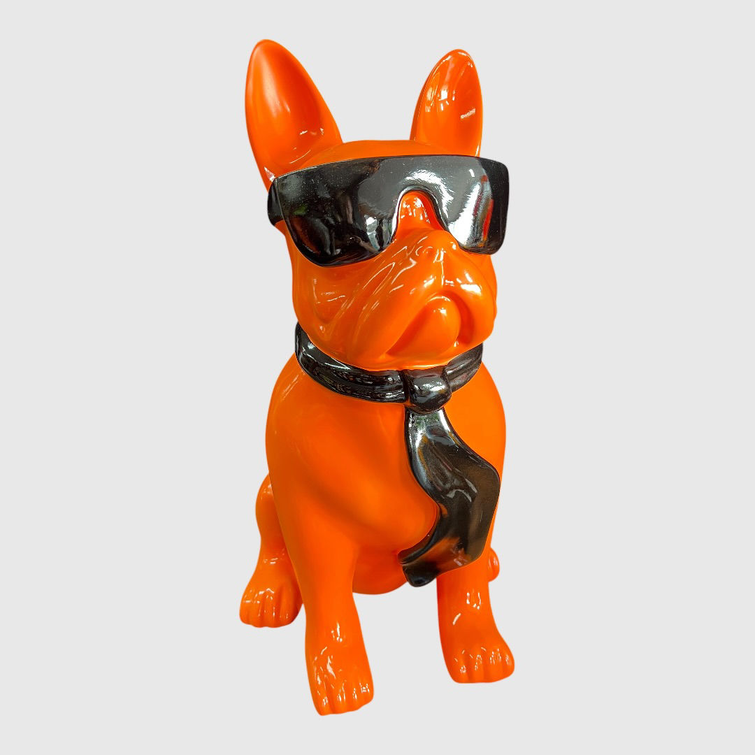 Franse Bulldog oranje zwart 60 cm