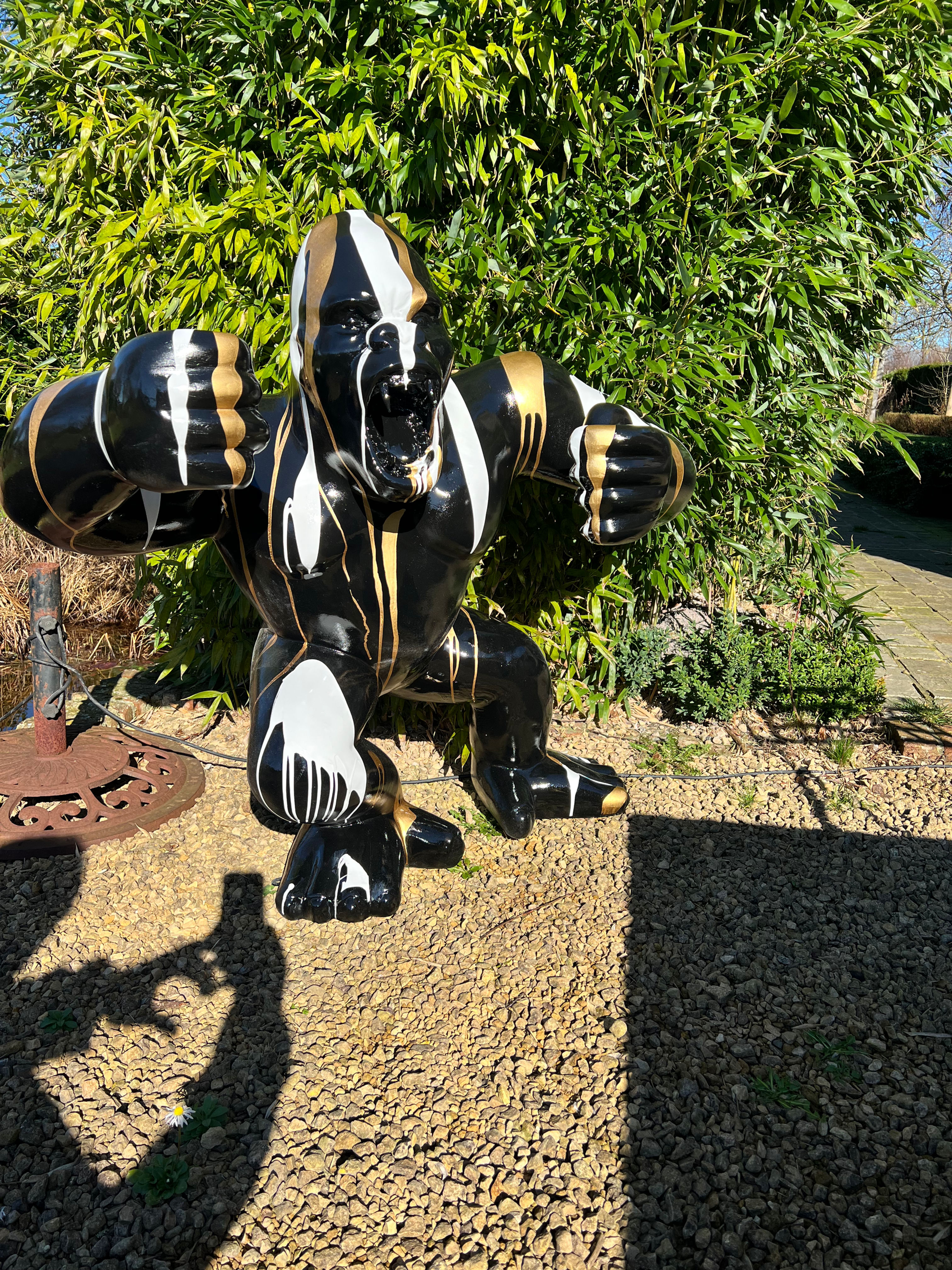 Gorilla zwart druip 110 x 120 cm