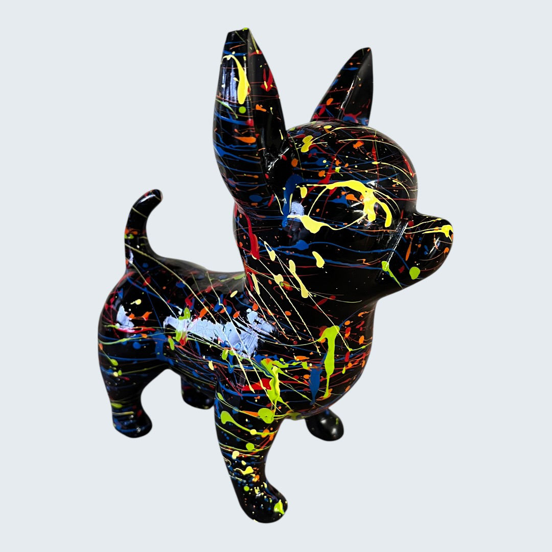 Chihuahua zwart splash 20 cm 