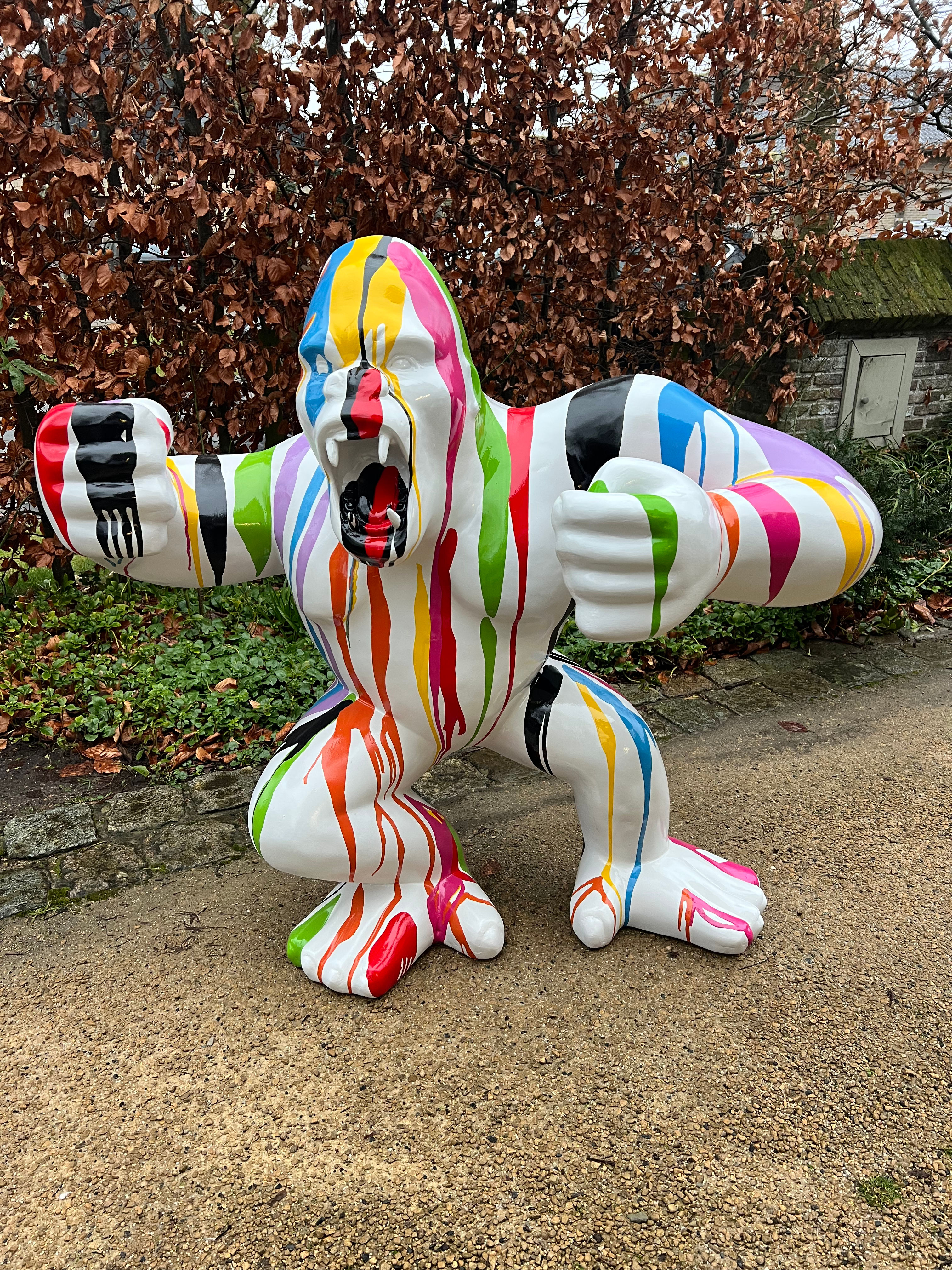 Gorilla wit druip 110 x 120 cm