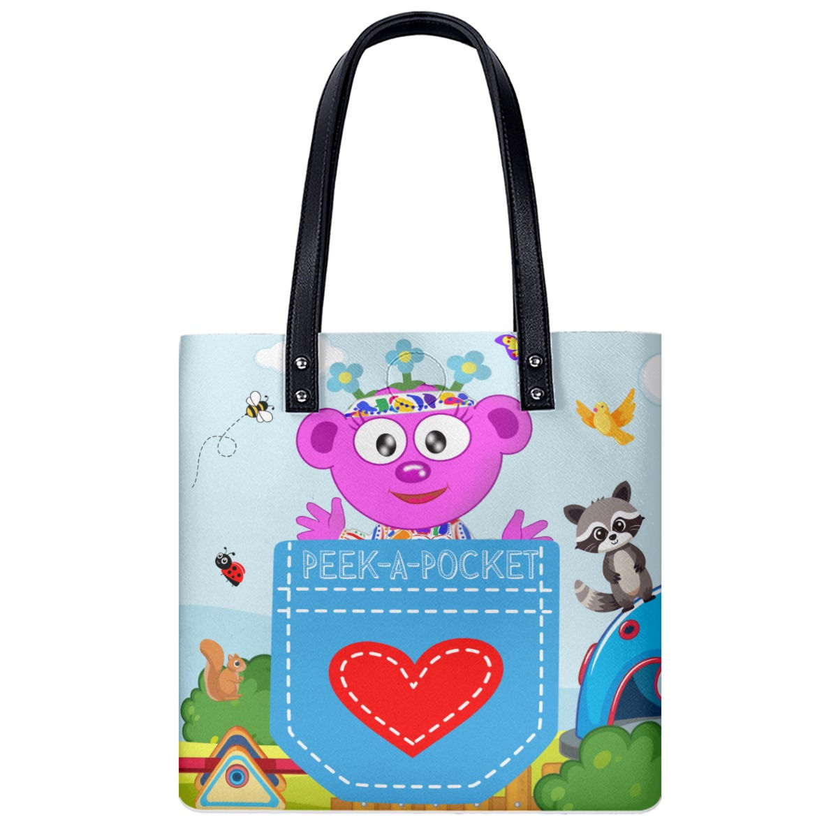 Peek-A-Pocket PU Shoulder Bag