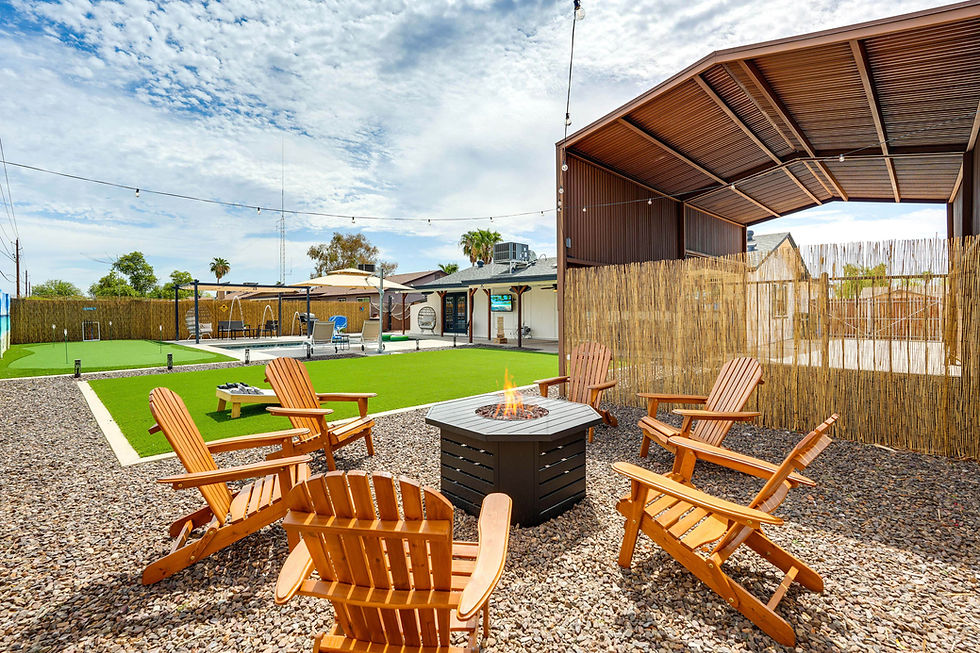 Fire pit, back yard