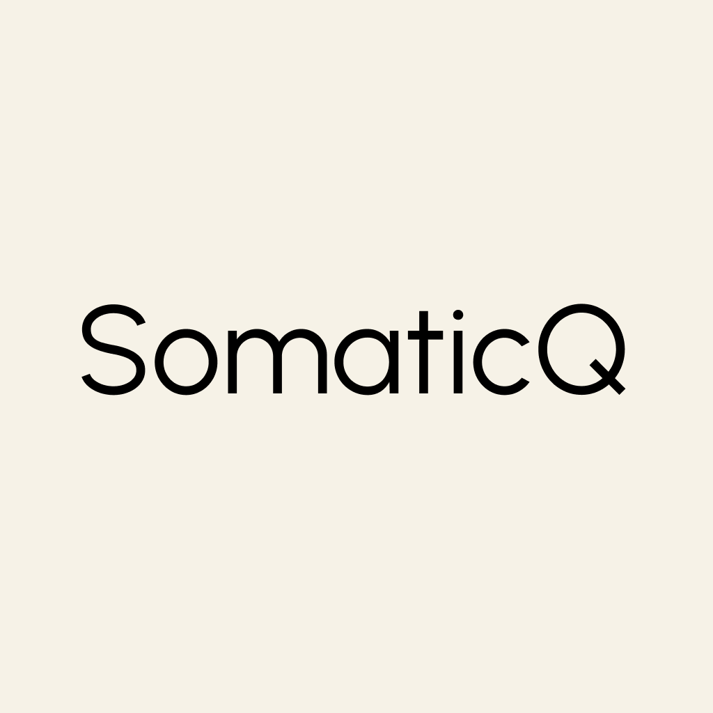 SomaticQ.com brand name in black typography on a warm neutral background | Createve Domains