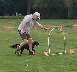 Running through a hoop in a Hoopers event