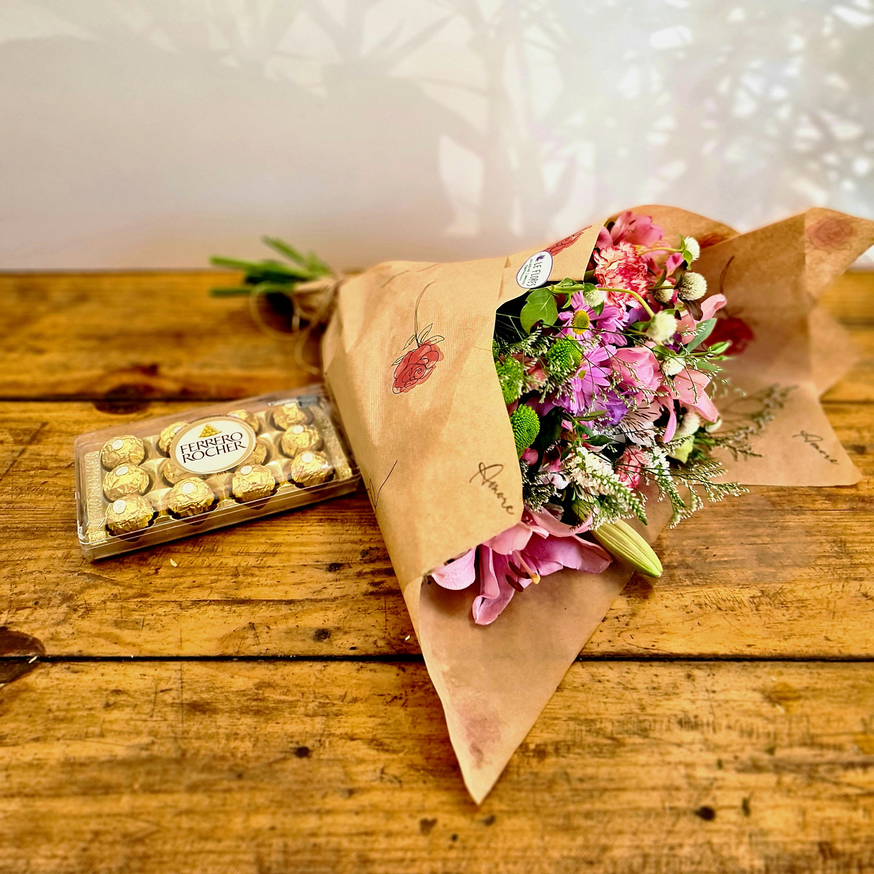 Buquê Flores Do Campo Com Ferrero Rocher 