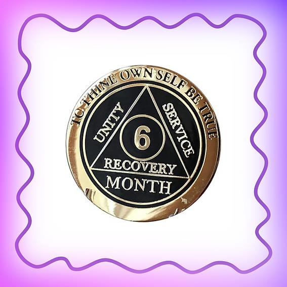 AA six-month sobriety chip.