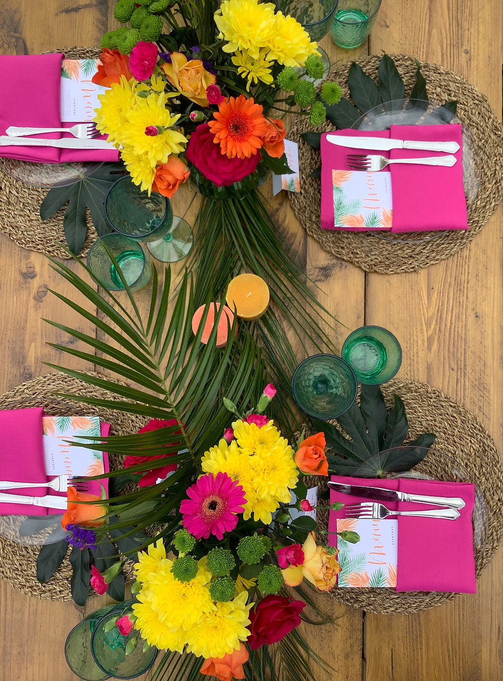Inspiration for a tropical themed wedding or event.